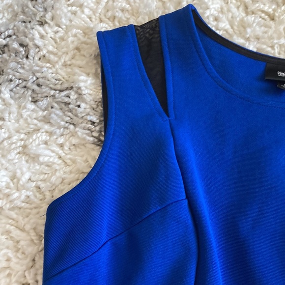 Mossimo Dress Blue Black Mesh Cut Out Size Small - Picture 6 of 13